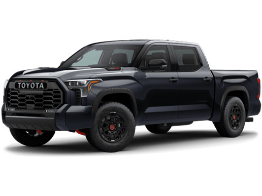 A picture of a black 2022 Tundra TRD Pro from the front drivers side angle.
